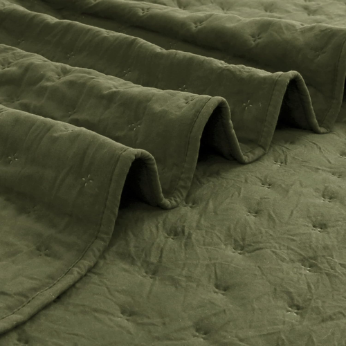 Juegos de cama de edredón verde tamaño king con fundas de almohada, cama suave ligera oliva - Imagen 5 de 7