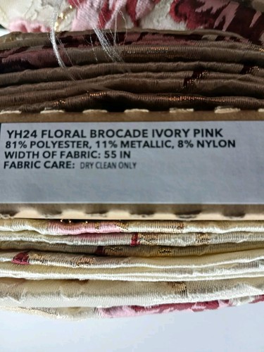 Floral Brocade Ivory Pink Fabric Embellished Material Sewing Fabric (New)*** - Picture 12 of 13