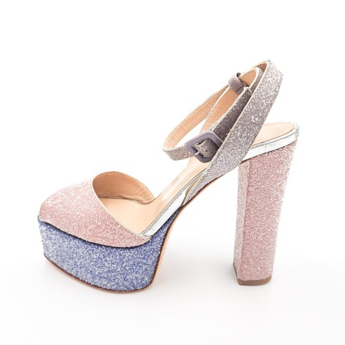 Giuseppe Zanotti Pink Pastel Iced Glitter Ankle Strap Heels Shoes EU 37 - Picture 3 of 10