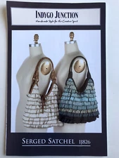Serged Ruffle Satchel Purse Bag Tote Indygo Junction UNCUT Pattern