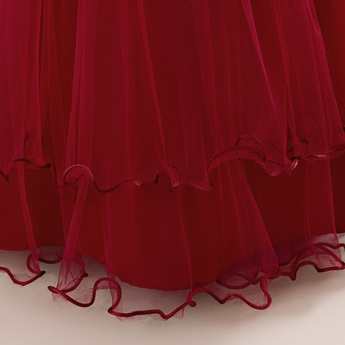 Kids Girls Pearl Lace Bridesmaid Princess Long Dress Party Fancy Wedding Dresses - Picture 91 of 92