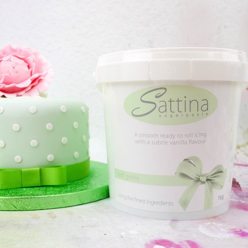 Soft Green Sattina Sugarpaste Ready To Roll Icing 1kg Tub Soft Green Sattina Sugarpaste Ready To Roll Icing 1kg Tub