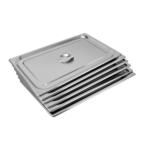 Paquete de 6 tapas de acero inoxidable de vapor para mesa de preparación de hoteles cubierta de comida NUEVO - Imagen 13 de 20
