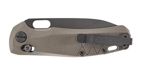 G1064582 Gerber Scout Tan 440A Black Drop Point Blade Micarta Handles Crossbar - Bild 7 von 9