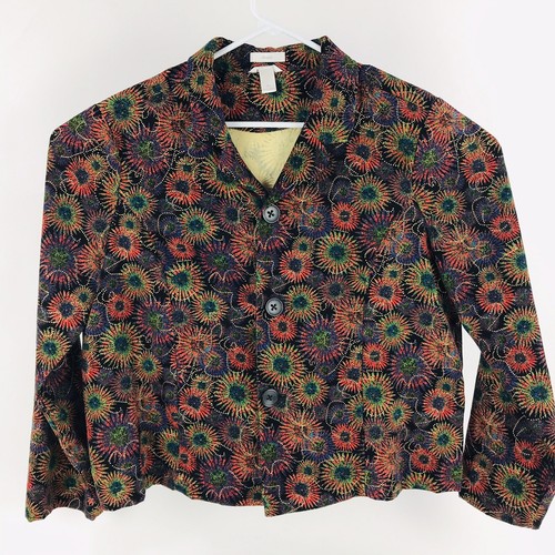 Christopher & Banks Stretch Laurel Fireworks Gold Blazer Knopf Jacke XL Damen - Bild 2 von 10
