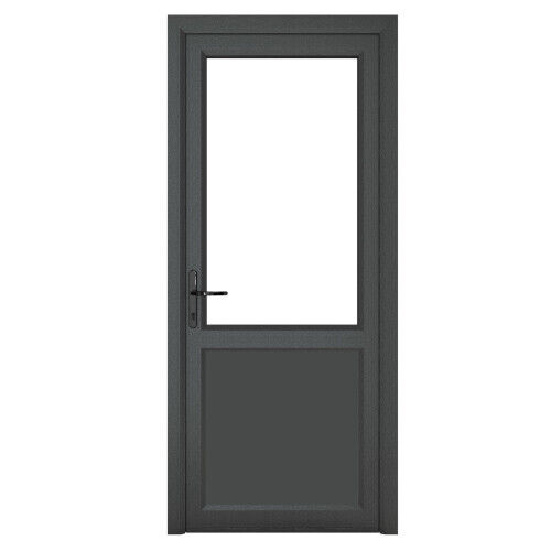 PVC Single Door Clear Half Glass & Frame RH Double Tough Glazing By Crystal - Picture 7 of 27