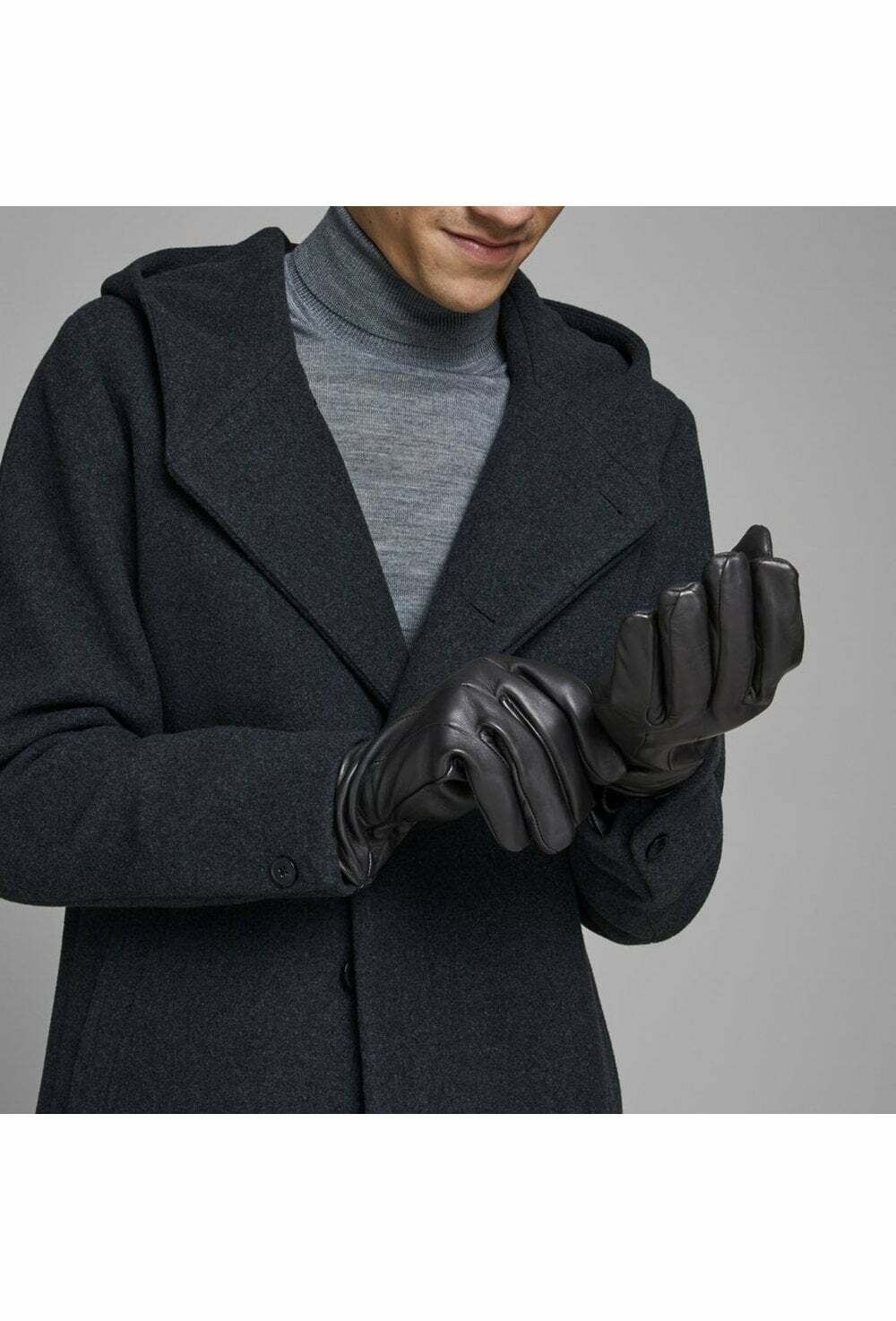 Jack And Jones Jacmontana Leather Gloves Black Jack And Jones Jacmontana Leather Gloves Black