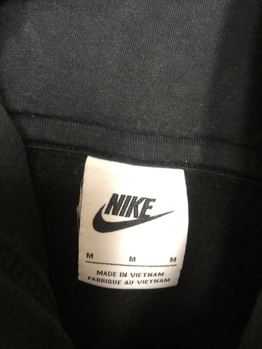 Nike Sportswear Club Hoodie Boys M Black All Over Print Swoosh Logo DX5699-012 - Picture 6 of 9
