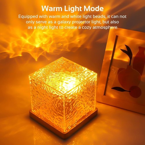 16 Colors Dynamic Rotating Water Ripple Projector Night Light Flame Crystal Lamp - Picture 3 of 13