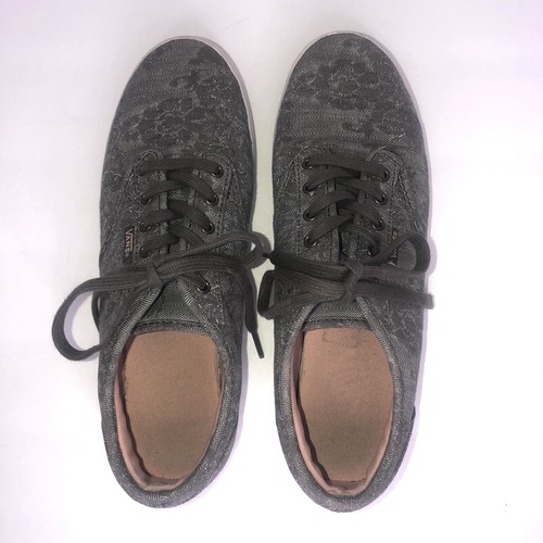 Vans Silver Gray Floral Sneakers Skate Shoes Flowers Women’s 8 - Picture 5 of 11