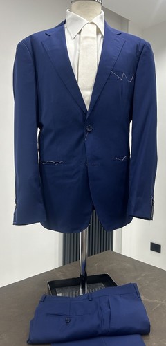 Traje Hombre Azul Fresco Lana Ligero Slim Drop 7 46 48 50 52 54 56 58 Verano - Imagen 4 de 13
