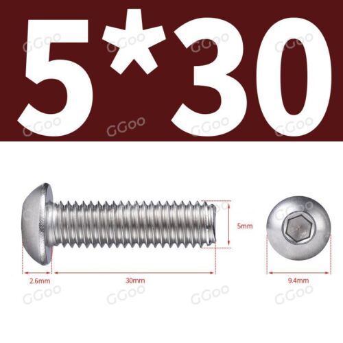 M2 - M10 Stainless Steel Button Head Socket Cap Screws A4, Metric ISO 7380 - Picture 57 of 111