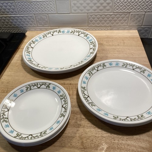12 Pcs. Corelle GARDEN HOME Birdhouse PLATES 4 DINNER 4 Salad, 4 BREAD - Picture 2 of 6