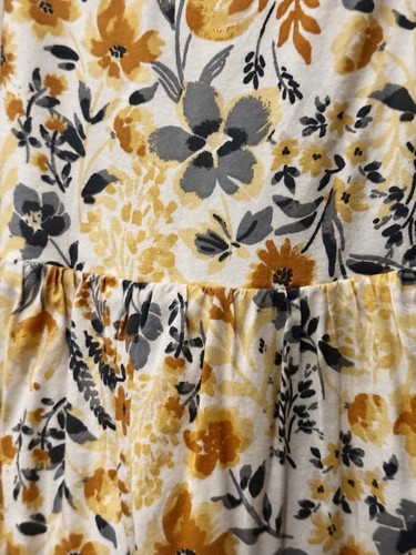 Joie Boho Floral Print Ruffled Dress & Sun Hat Yellow Blue Sz 7 Country Cottage - Picture 2 of 11