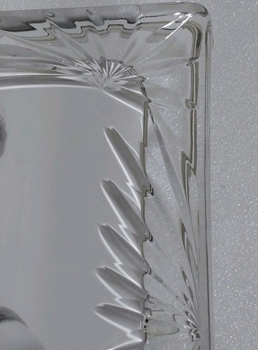 Vtg Fifth Avenue Crystal Lead Crystal Frame 8 "x 10" Clear Floral Frosted Edges - Picture 4 of 6