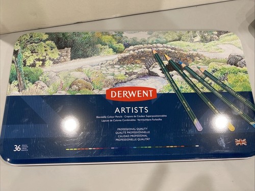 Derwent Artist Pencils Tin of 36 NEW AND SEALED Made In UK Professional Quality