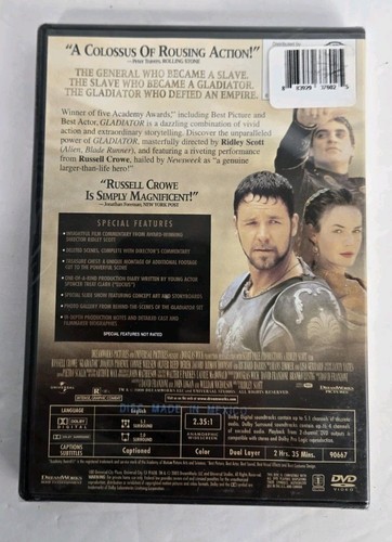 Gladiator DVD 2003 Widescreen New And Sealed - Picture 2 of 3