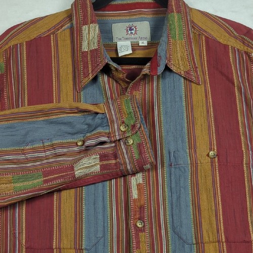 VTG The Territory Ahead Southwest Aztec Striped Long Sleeve Button-up Mens XL - Picture 1 of 6