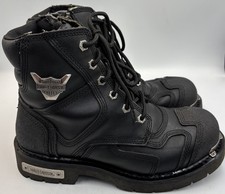 Harley Davidson Stealth Motorcycle Leather Biker Boots Men's 9 Zip Up 91642
