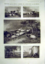 Original Old Antique Print 1901 Pictures Royal Academy Landscapes Sea Fine Art