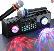 Facmogu Karaoke Machine with Ambient lighting, Portable Bluetooth Speaker with