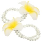  2pcs hawaiianische künstliche Pflumeria Perle Armband Blumenarmband