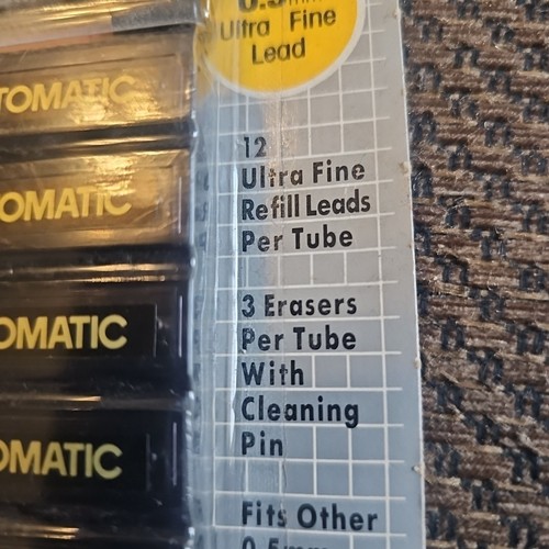 BEROL Automatic 5M-HB 0.5mm 12 Tubes-144 Leads & 12 Refill Erasers Made in Japan - Picture 6 of 11