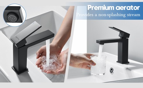 Grifo de baño esquinero grifo de lavabo pequeño grifo de una mano lavabo negro - Imagen 2 de 8