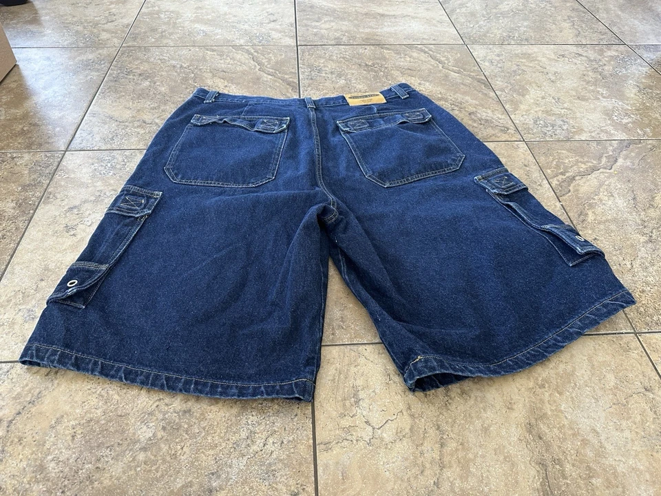 Vintage Anchor Blue Shorts Men’s 42 Blue Denim Cargo Jorts Baggy Loose Fit 39 - Image 4 of 4