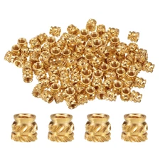 100pcs M3 Threaded Inserts Brass Heat Set Insert M3x4.5mm, OD 5mm Knurled Nuts