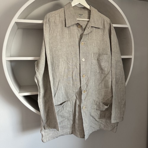 Men's GRAN SASSO 100% Pure Linen Pearl Button Italy Light Jacket Size 56 - Picture 2 of 8