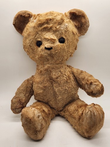 Vintage/Antique Teddy Bear Plush Stuffed Animal Well Loved Old Mohair Bear - Picture 2 of 11