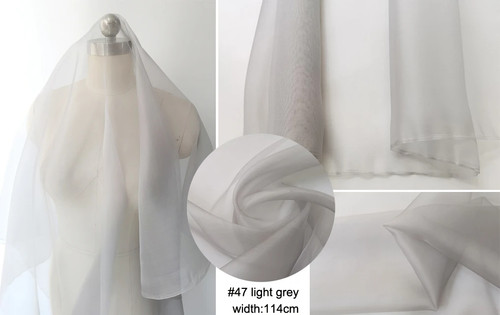 By Yard Stiff Transparent Silk Gauze 100 Natural Silk Organza Fabric Wedding Diy - Picture 45 of 45
