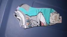 6 Pairs Looney Tunes Bugs Bunny Tweety Sylvester Ankle Socks Size 5 - 10. New