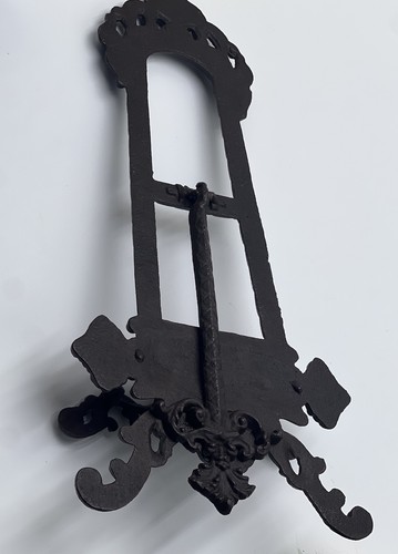Caballete de mesa vintage ornamentado soporte para placa de libro soporte de exhibición de hierro fundido - Imagen 14 de 14