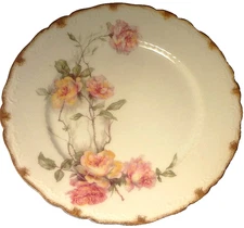 BALTIMORE ROSE- HAVILAND LIMOGES - Shlgr 1151 A - 8 1/2" LUNCHEON PLATE (1 of 6)