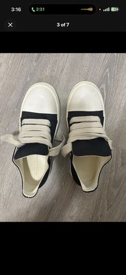 Rick Owens Jumbo Laces Low Top Black Size 10