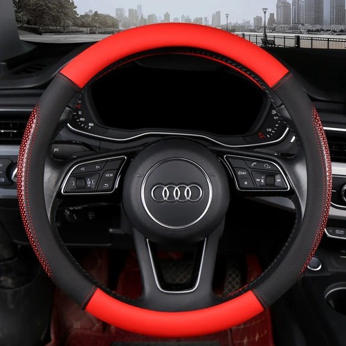 Perforated Breathable Leather Steering Wheel Cover Universal 15 Inch Anti slip - Bild 13 von 14