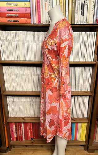 OneSeason Australia Ladies M 10 12 Dress Kaftan Midi Floral Print Cotton - Picture 8 of 12