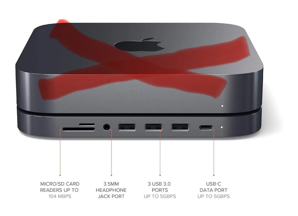 SATECHI Hub USB C 6 in 1 per Mac Mini M2 M1. Nuovo !!!Senza Imballo Originale. - Immagine 2 di 2