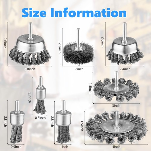 16 Pcs Twist Knot Wire Wheel Brush for Drill Crimped Cup Wire Wheels Brush Se... - Picture 2 of 6