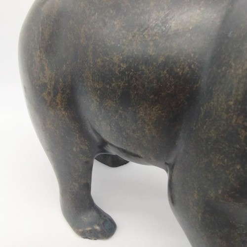 Vintage Cast Metal Bronze Grizzly Polar Bear Sculpture Danish Figurine - Imagen 3 de 11