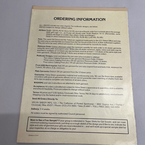 Your Own Design Super shirts For Girl Scouts 1977 Edition Pamphlet With Insert - Picture 2 of 4