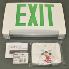 PARTIAL - Lithonia Exit Sign ECBG LED M6, Green/White, LED, Emergency Lights