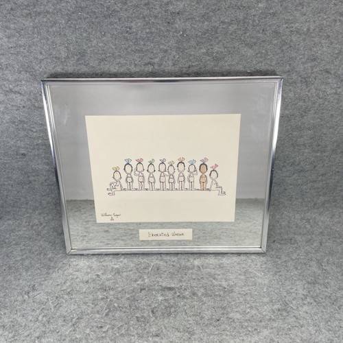 1975 Framed Lithograph Print by William Eagan "Liberated Women" 12.25 x 14.25" - Picture 2 of 14