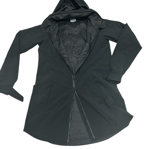 Columbia Women's Sz S Navy Blue Full Zip Long Jacket Adjustable Hood And Sleeve - Picture 6 of 16