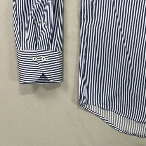 Stenstroms Dress Shirt Mens 17 43 White Blue Striped Cutaway Long Sleeve EUC - Picture 7 of 15