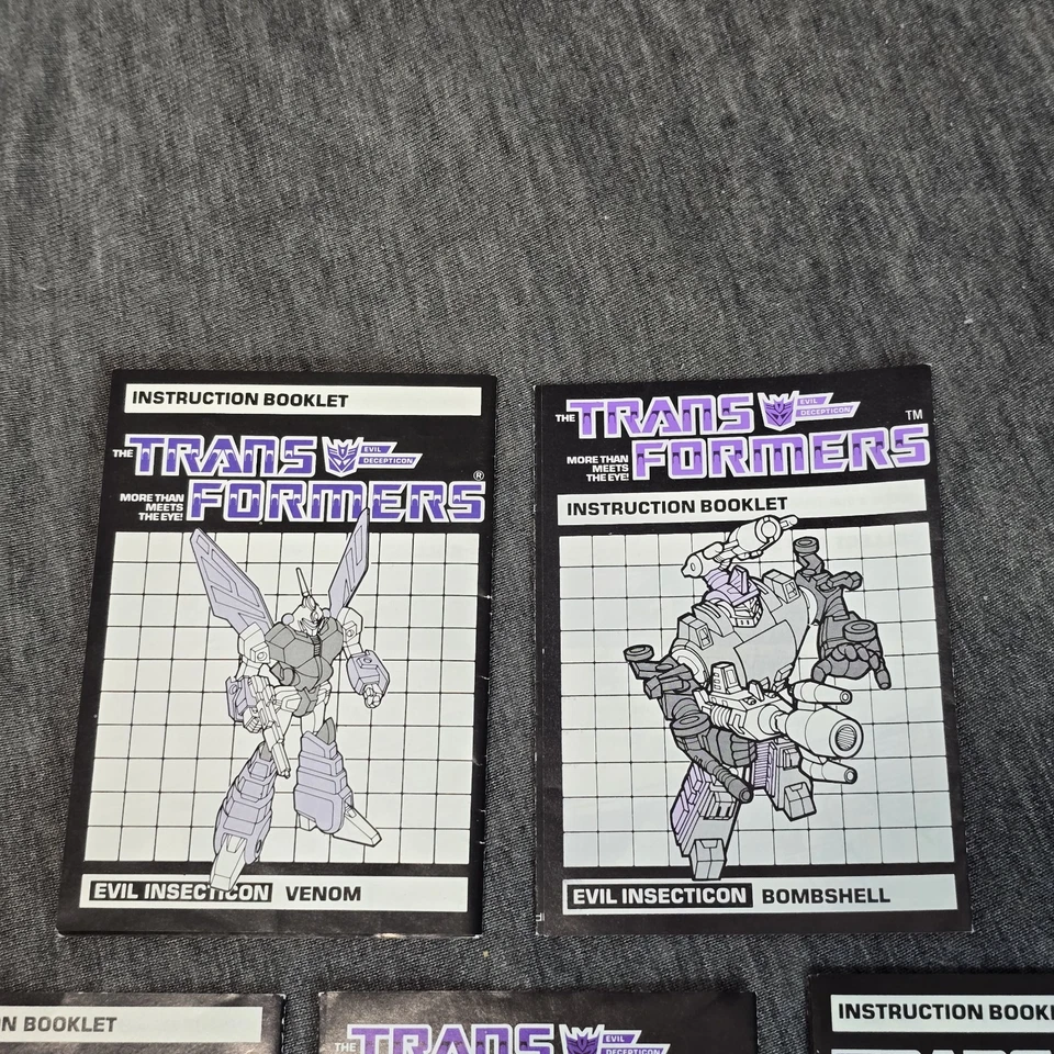 Lot Of 7 Vintage G1 Transformers Instruction Booklets Hasbro Great Condition  - Image 2 of 4