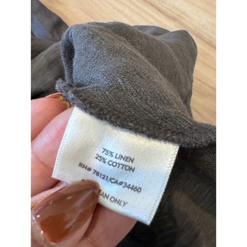 Gonna midi Eileen Fisher Petite grigio lino misto cotone fibra naturale z2 - Foto 5 di 7