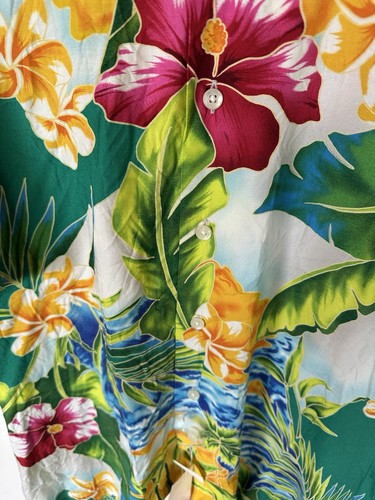 POLO RALPH LAUREN Vintage 90s CALDWELL Aloha shirt SIZE: XL VISCOSE Floral NWT - Picture 2 of 8
